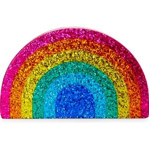 Kurt Geiger London glitter rainbow clutch new with tags